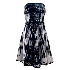 Express Black White Strapless Tie Dye cotton dress | Size Small NWT
